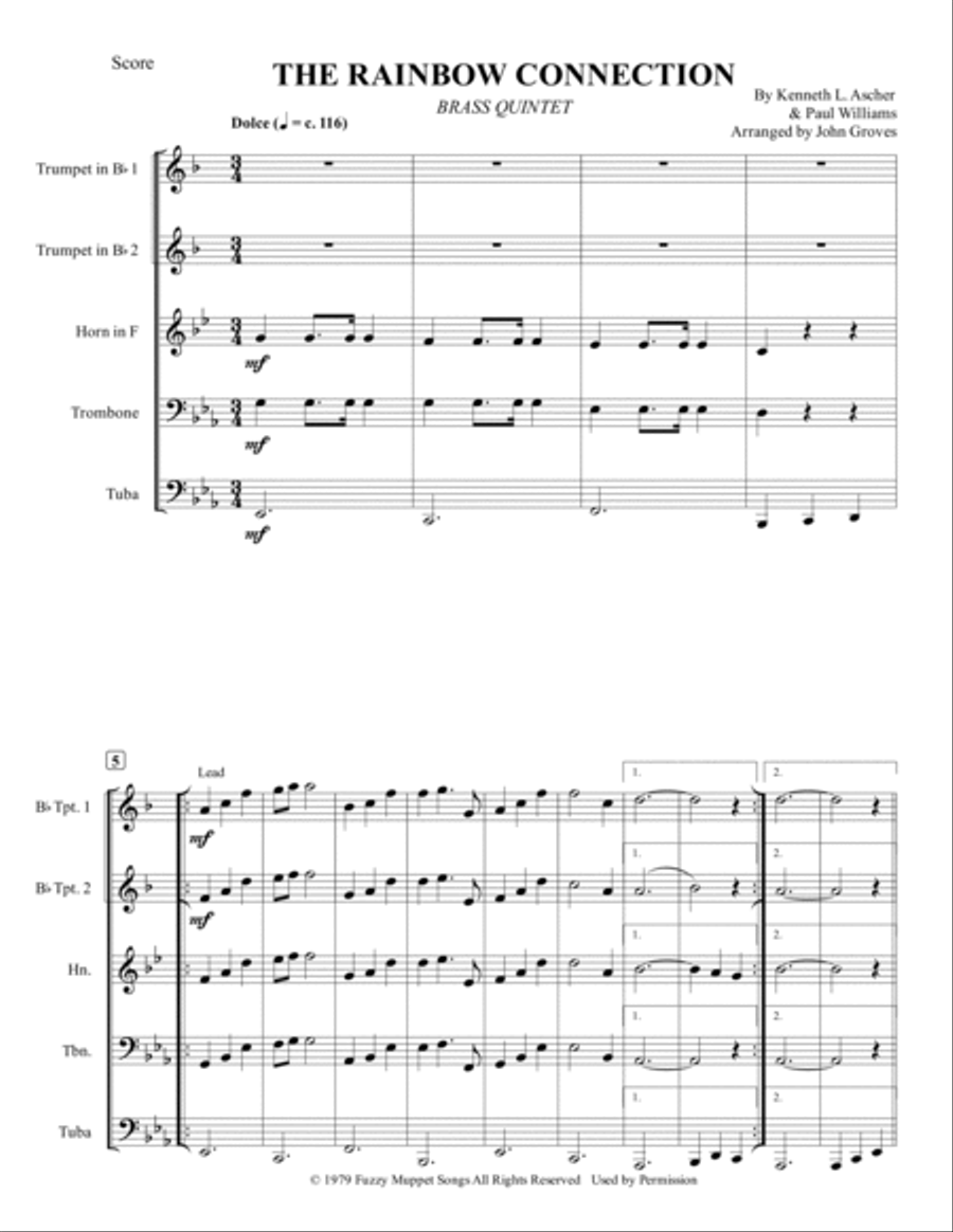 The Rainbow Connection The Rainbow Connection Brass Ensemble scores gallery preview page 2