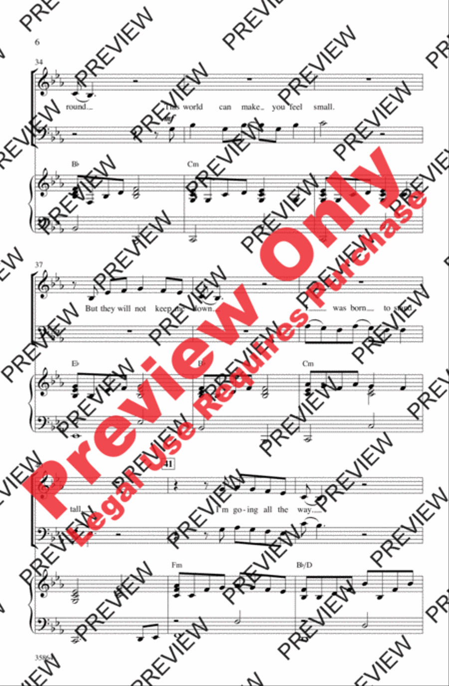 Born to Be Somebody (from Never Say Never) 3-Part scores gallery preview page 6