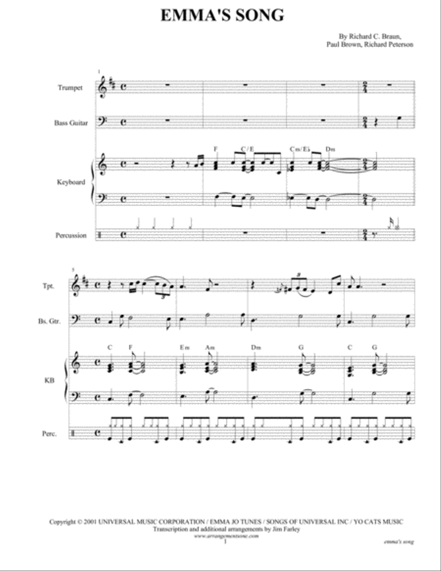 Emma's Song Small Ensemble scores gallery preview page 4