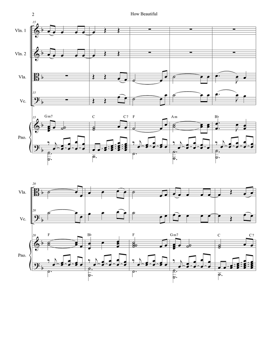 How Beautiful String Quartet scores gallery preview page 2