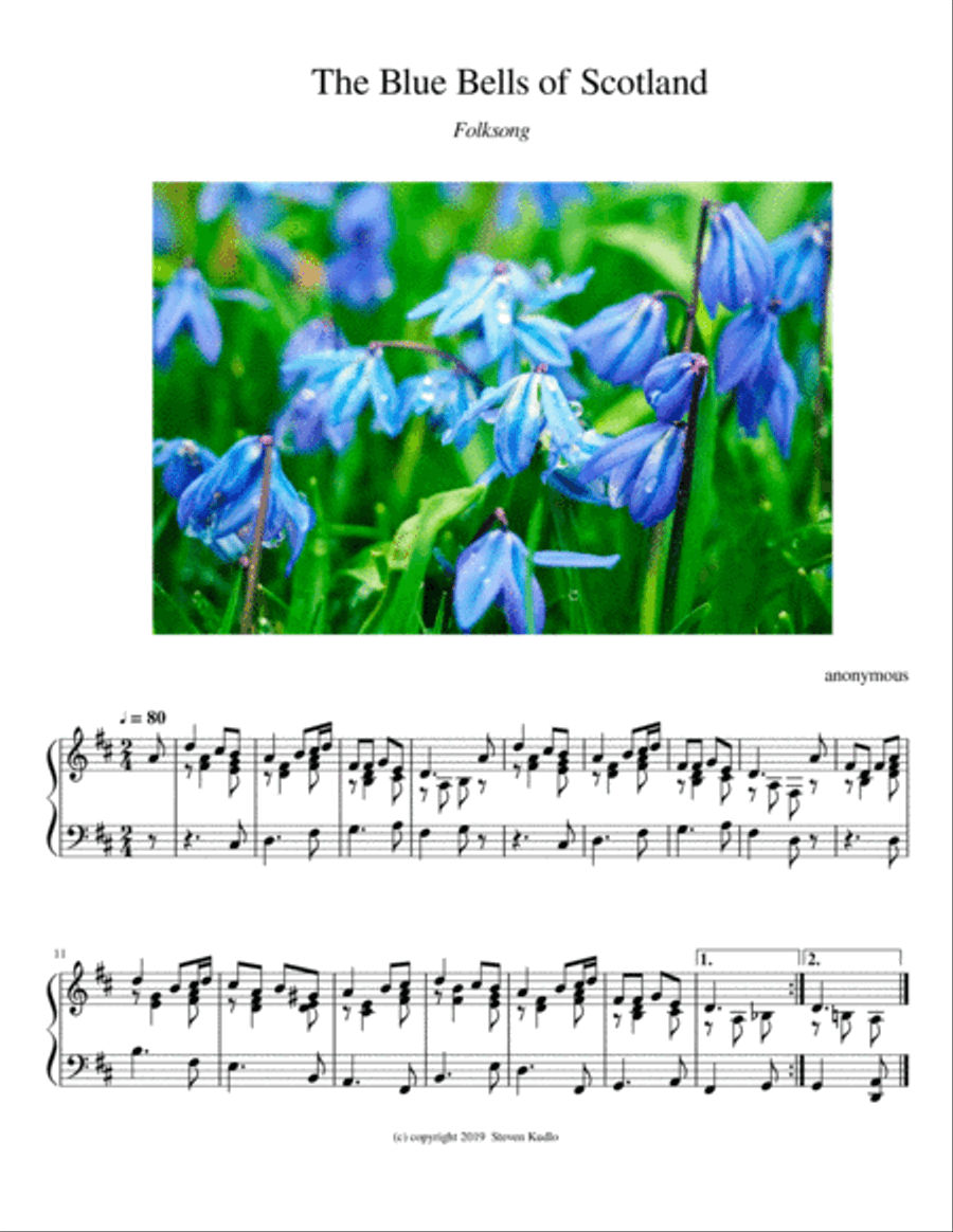 The Blue Bells of Scotland Piano Solo scores gallery preview page 1