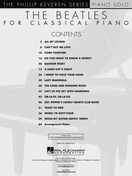 The Beatles for Classical Piano