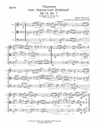 Schumann, R. - Traumerei for Violin, Viola and Cello
