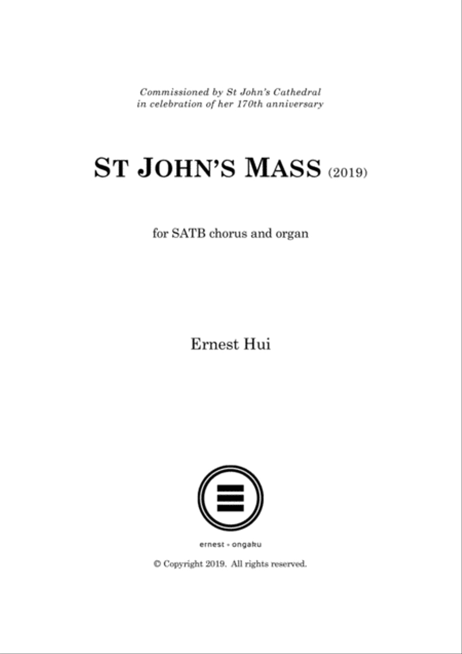 St John's Mass (2019) St John's Mass (2019) 4-Part scores gallery preview page 1