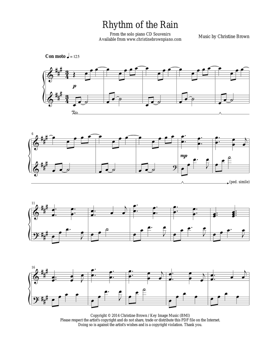 Rhythm of the Rain Piano Solo scores gallery preview page 2