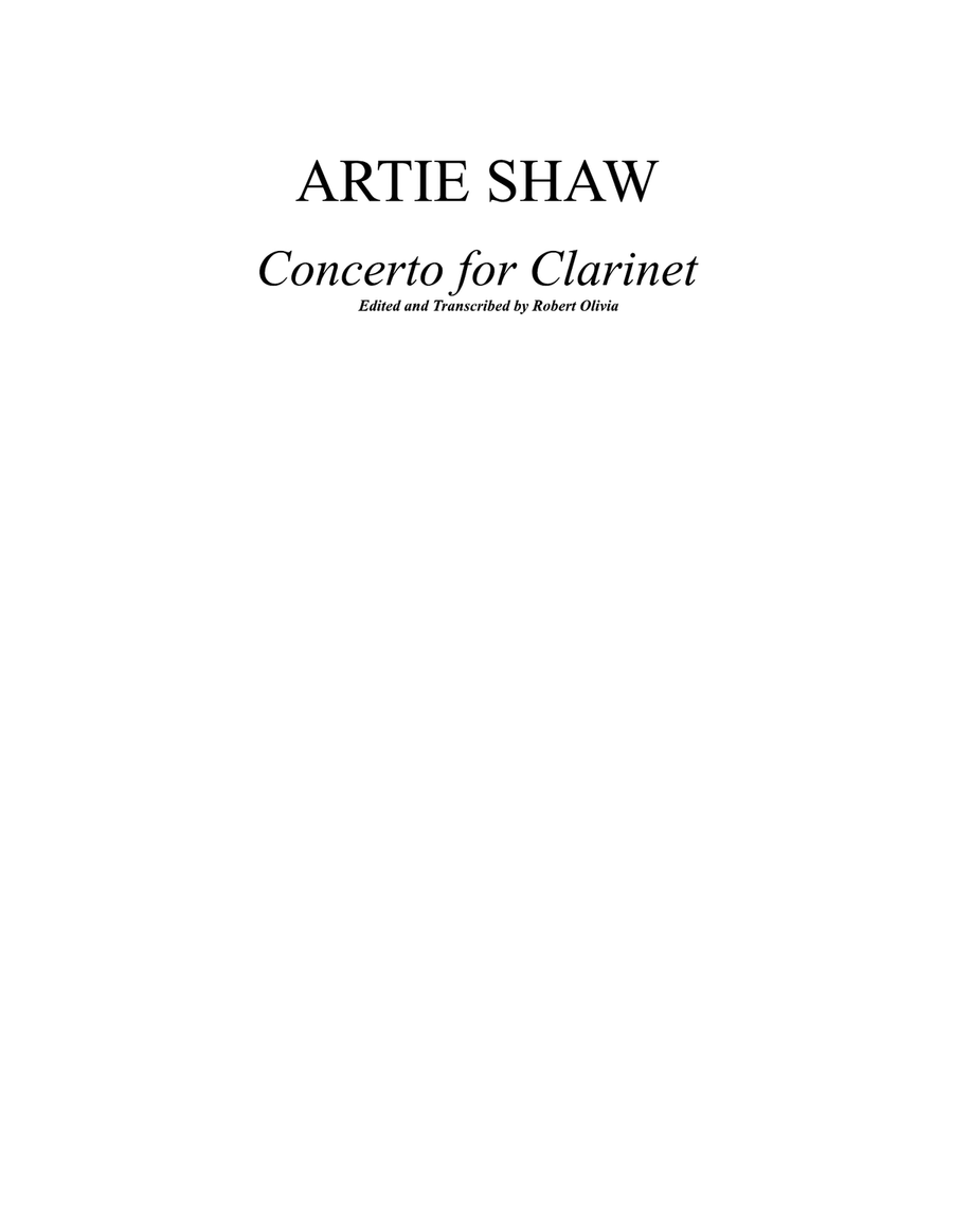 Book cover for Concerto For Clarinet - Score Only
