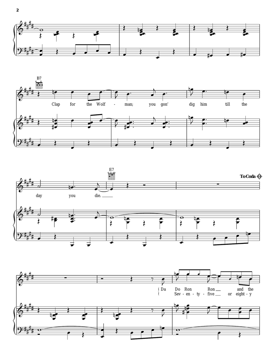 Clap For The Wolfman Clap For The Wolfman Piano, Vocal, Guitar scores gallery preview page 2