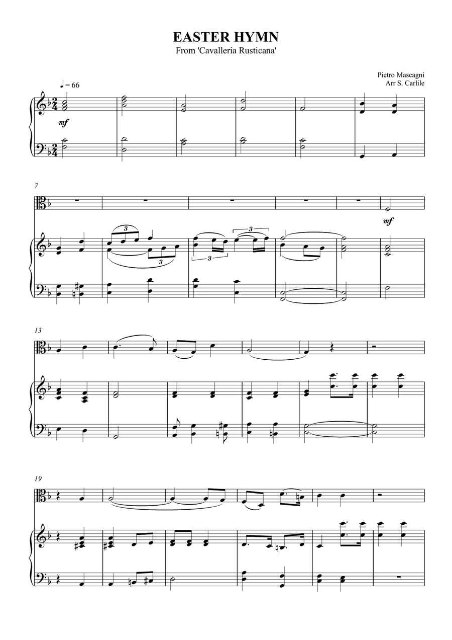 Easter Hymn (from Cavalleria Rusticana) Chamber Music scores gallery preview page 1