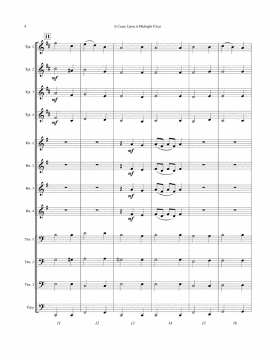 It Came Upon A Midnight Clear Brass Ensemble scores gallery preview page 4