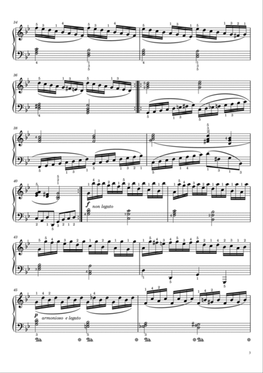 Handel - Passacaglia - (from Suite in G minor HWV 432) - Original With Fingered - For Piano Solo Piano Solo scores gallery preview page 3