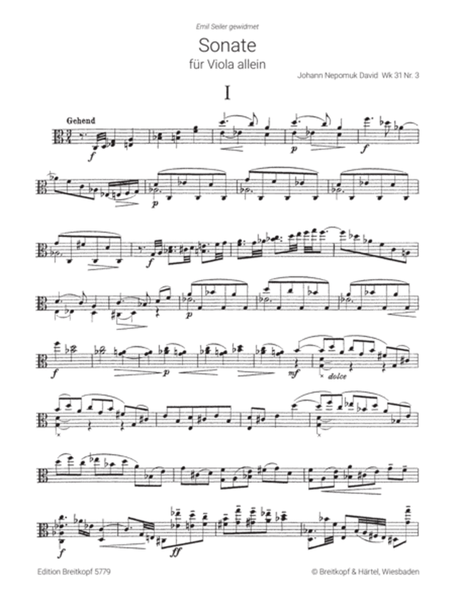 Sonata for Viola solo Werk 31 No. 3