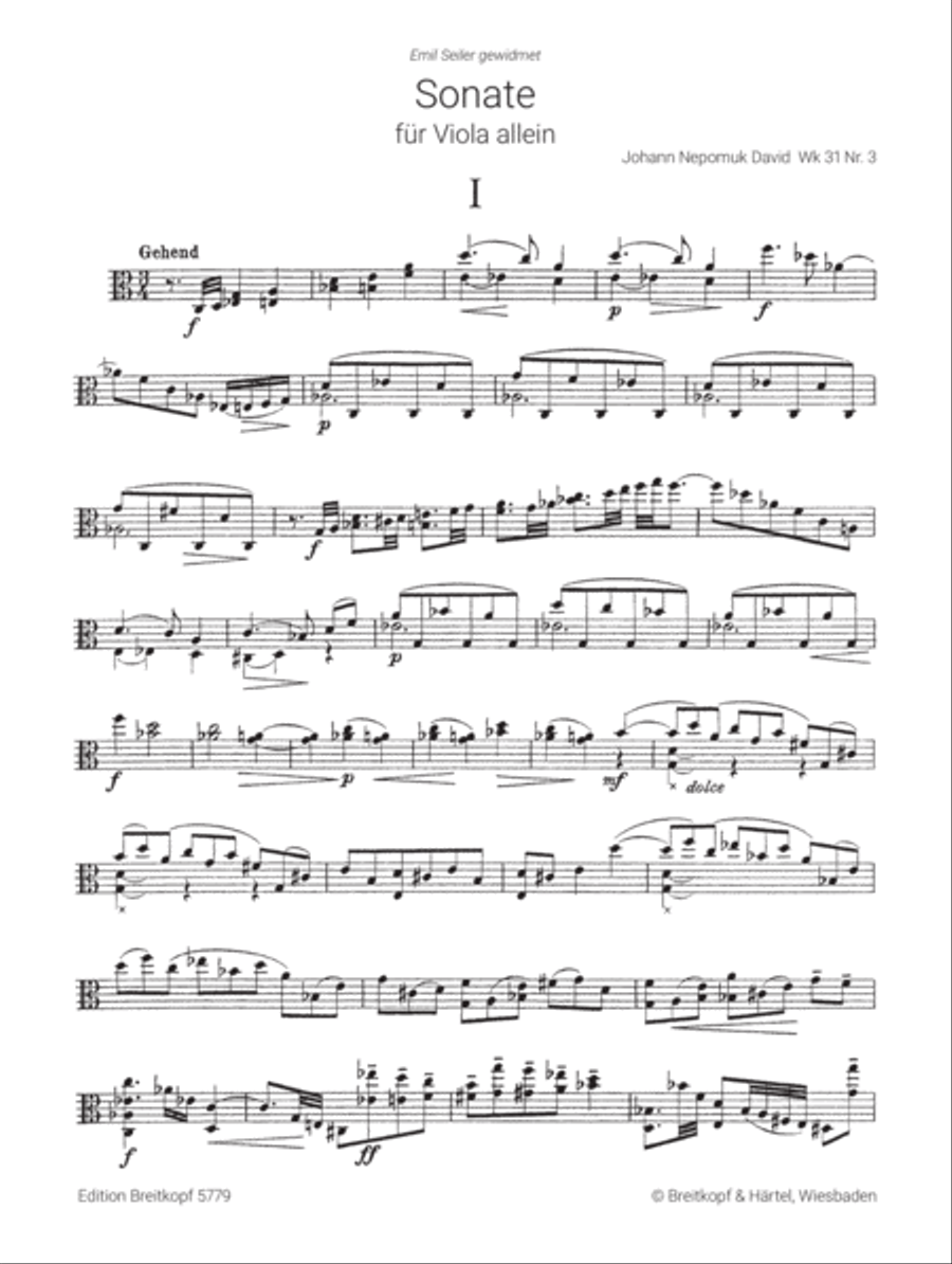 Sonata for Viola solo Werk 31 No. 3