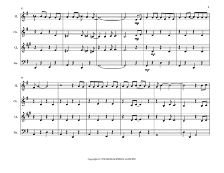 Put Your Hand In The Hand Woodwind Quartet scores gallery preview page 2