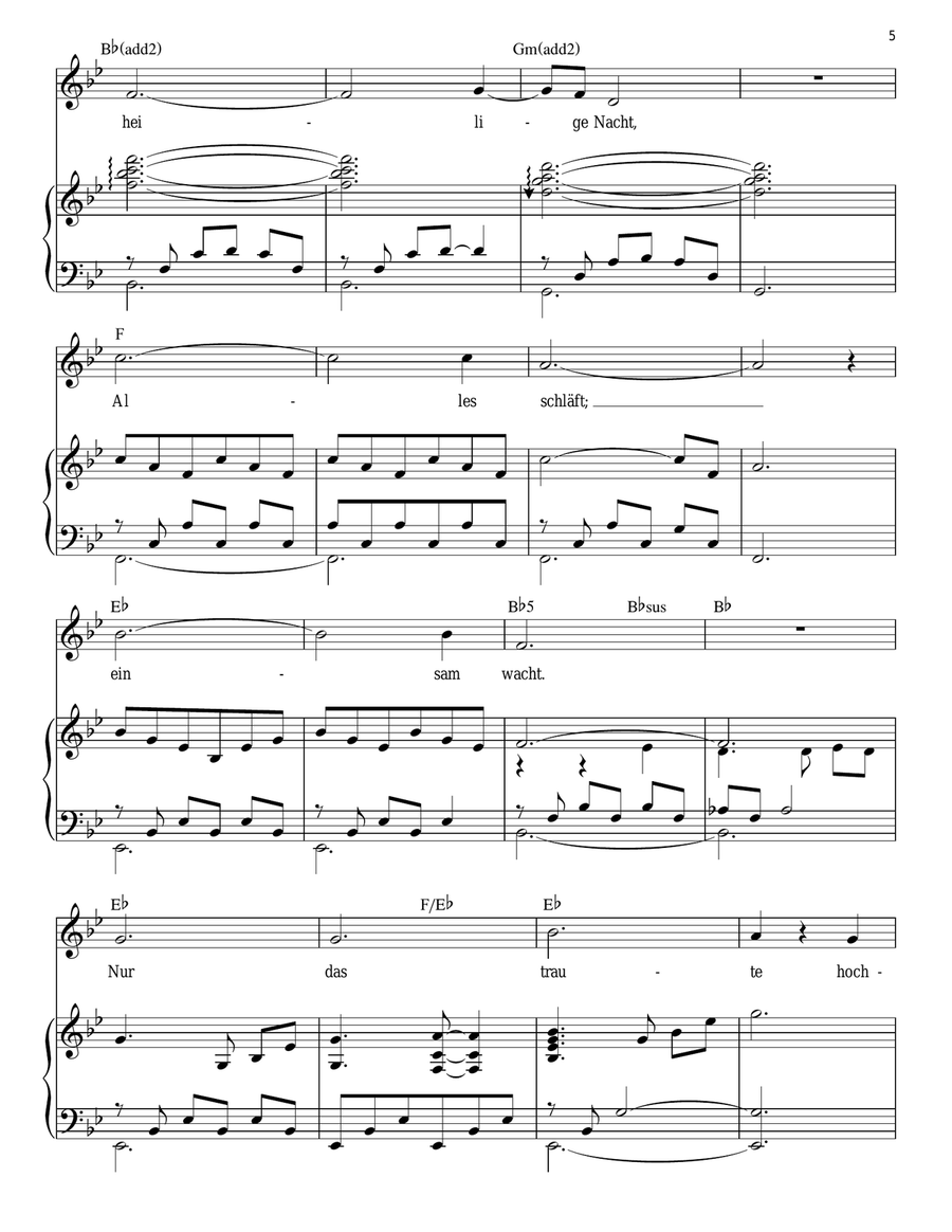 Silent Night Piano Solo scores gallery preview page 5