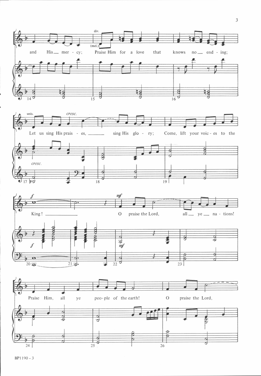 O Praise the Lord O Praise the Lord 2-Part scores gallery preview page 3