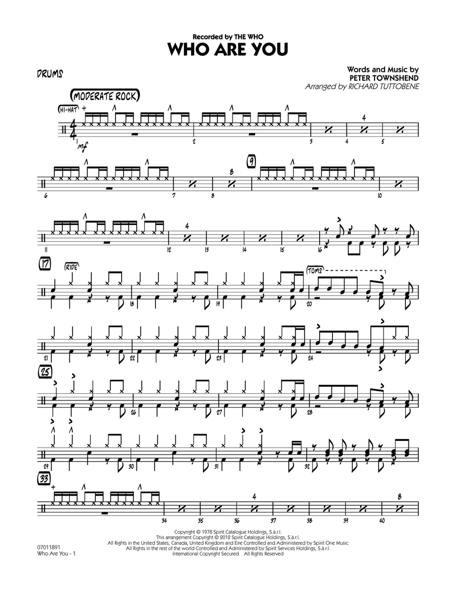 Who Are You - Drums Jazz Ensemble scores gallery preview page 1