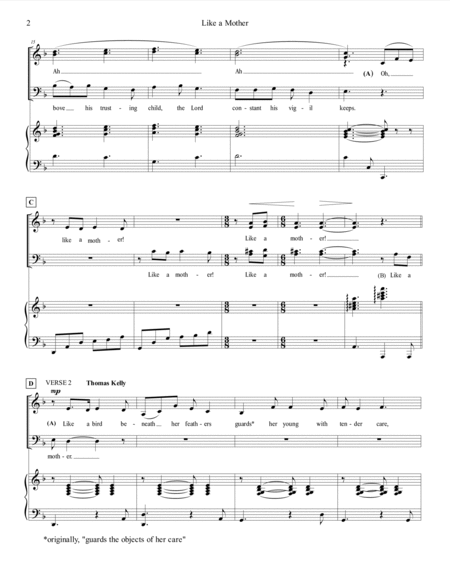 Like a Mother for SATB choir image number null