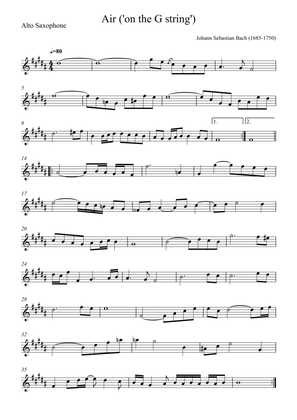 Air ('on the G string') - Alto Saxophone