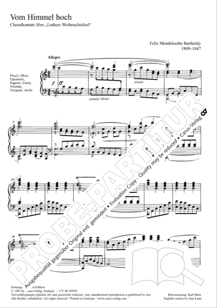 From heav'n on high (Vom Himmel hoch) SSATB scores gallery preview page 4