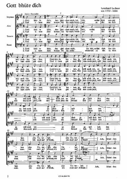 Vier Madrigale (Liebeslieder) von Arbeau, Haussmann, Lechner und Anon.