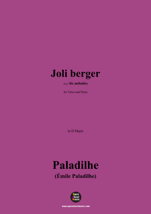 Paladilhe-Joli berger(pour une ou deux voix ad lib.),in D Major