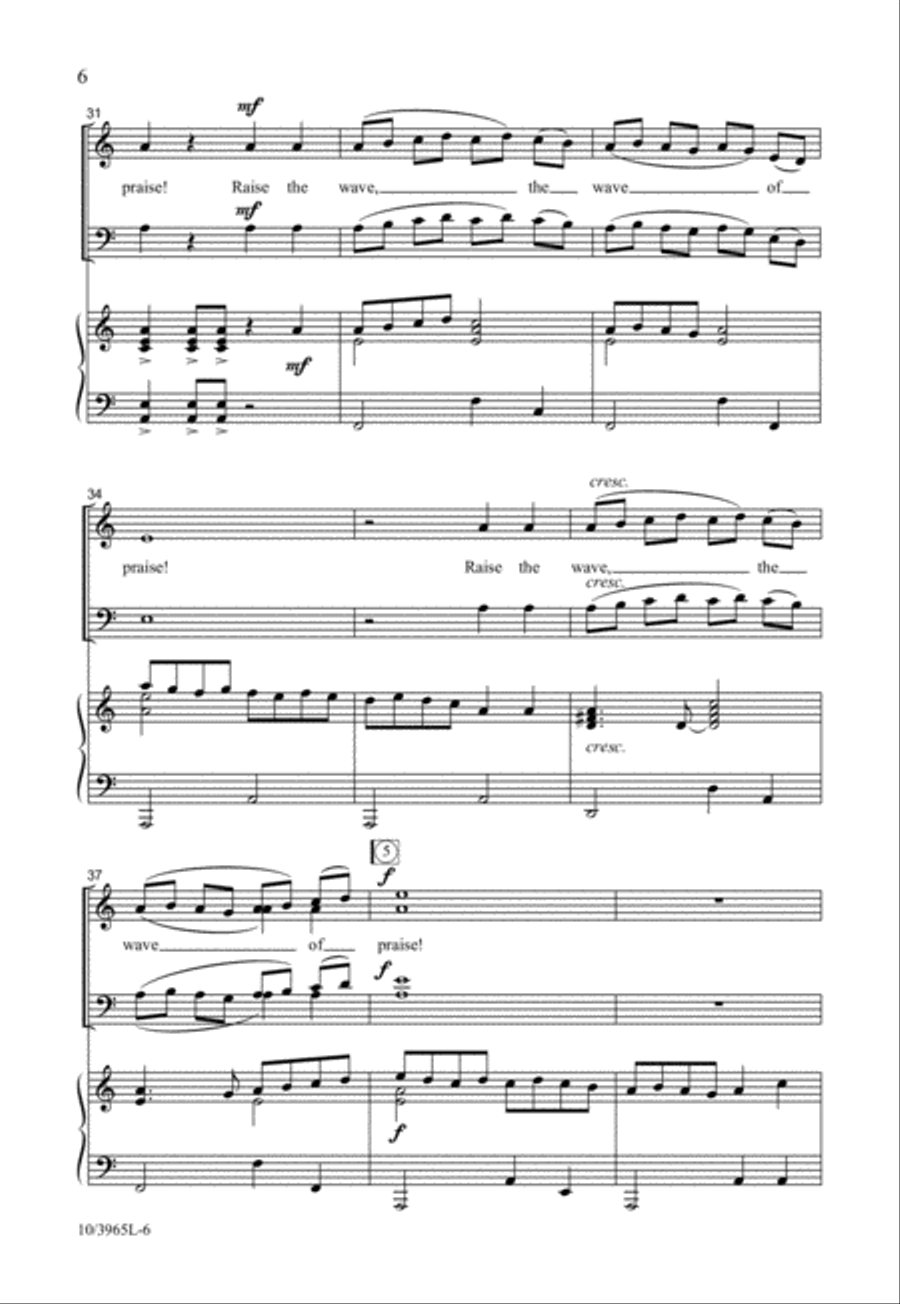 Raise the Wave of Praise! 4-Part scores gallery preview page 6