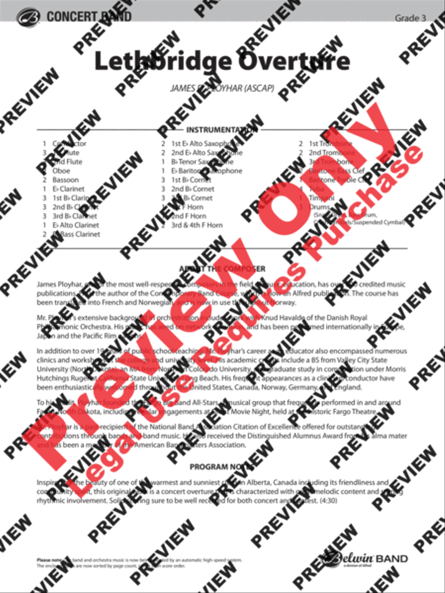 Lethbridge Overture Concert Band scores gallery preview page 2