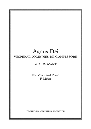 Book cover for Agnus Dei - Vesperae solennes de confessore (F Major)