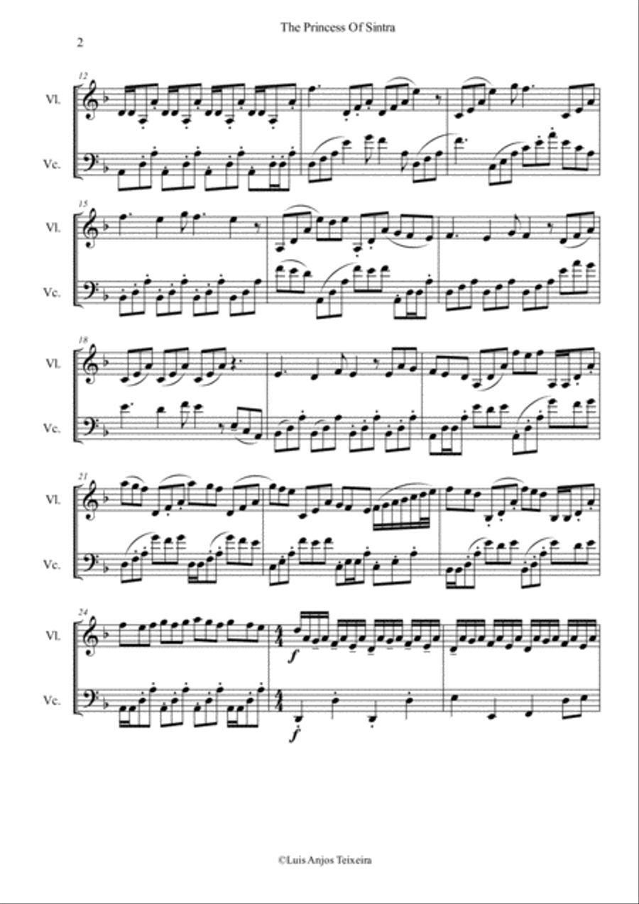 The Princess Of Sintra For Violin And Cello Cello scores gallery preview page 4