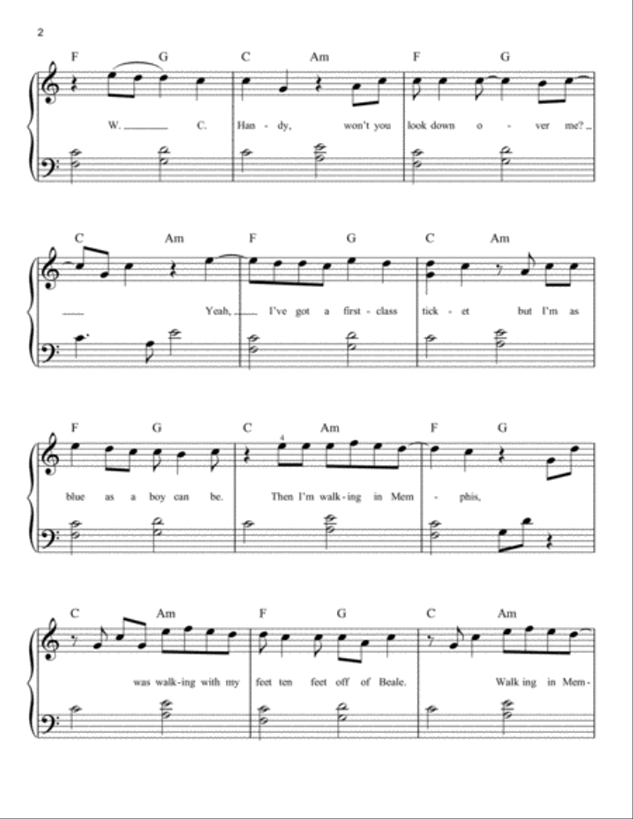 Walking In Memphis Walking In Memphis Easy Piano scores gallery preview page 2