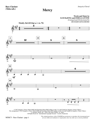 Book cover for Mercy - Bass Clarinet (sub. Tuba)