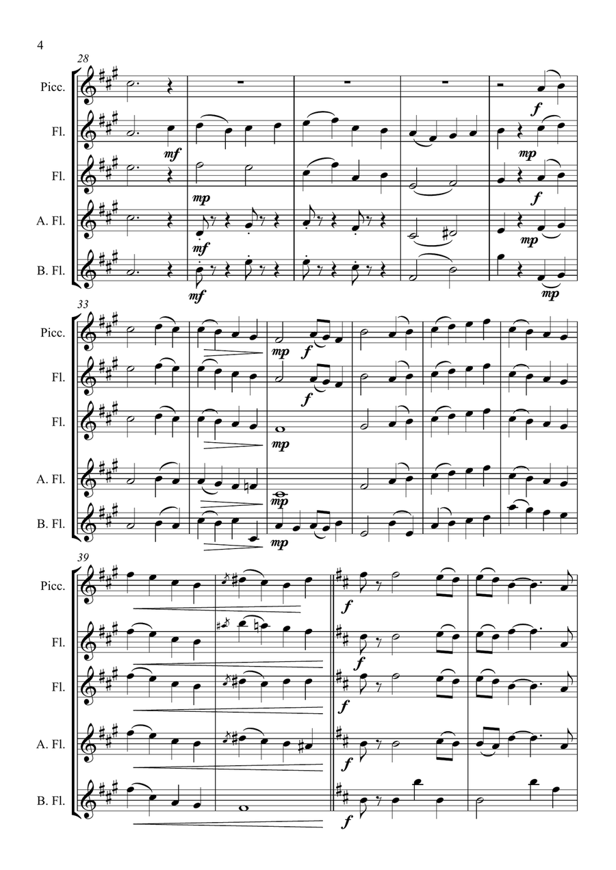 God Rest Ye Merry Gentlemen Woodwind Quintet scores gallery preview page 4