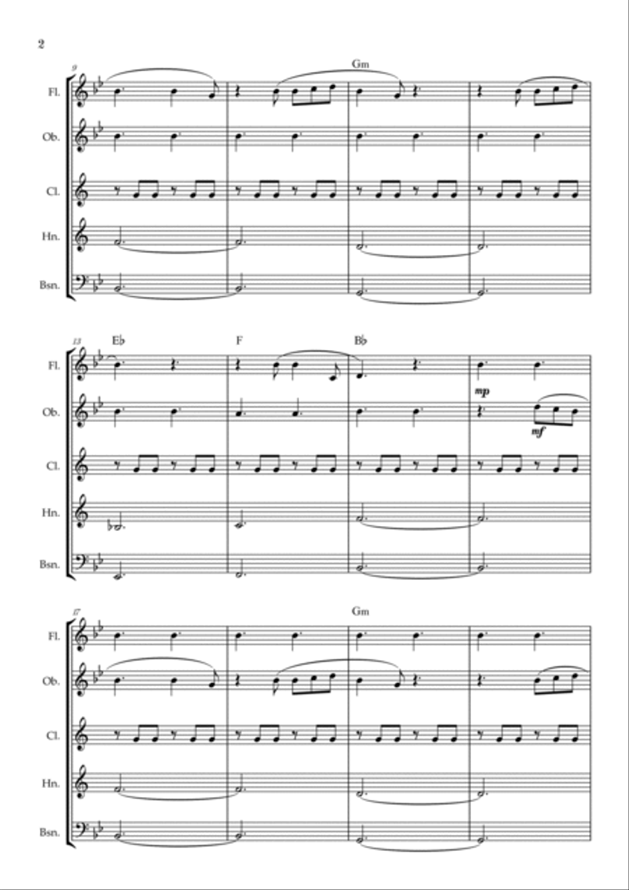 You Are The Reason Woodwind Quintet scores gallery preview page 2