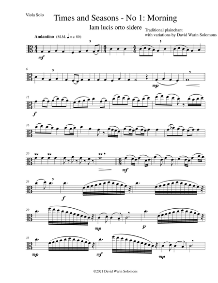 Times and Seasons for viola solo (all 4 pieces) image number null