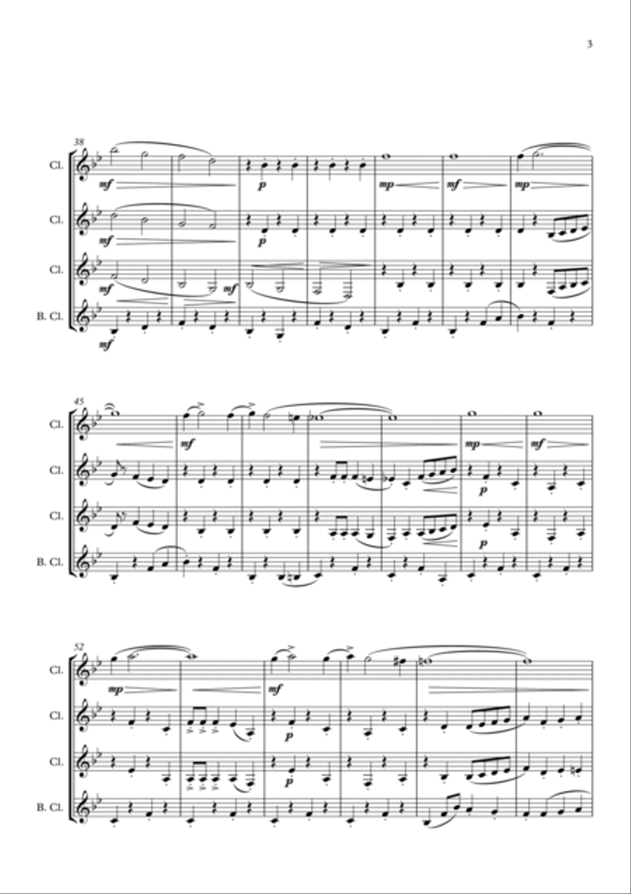 Rosamunde Polka for Clarinet Quartet Clarinet Quartet scores gallery preview page 3