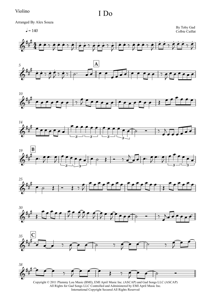 I Do Violin Solo scores gallery preview page 1
