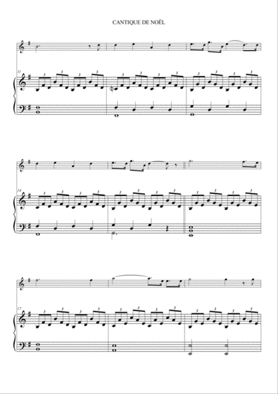 CANTIQUE DE NOEL (MINUIT ! CHRETIEN - O HOLY NIGHT) - for Flute and Piano Flute Solo scores gallery preview page 3