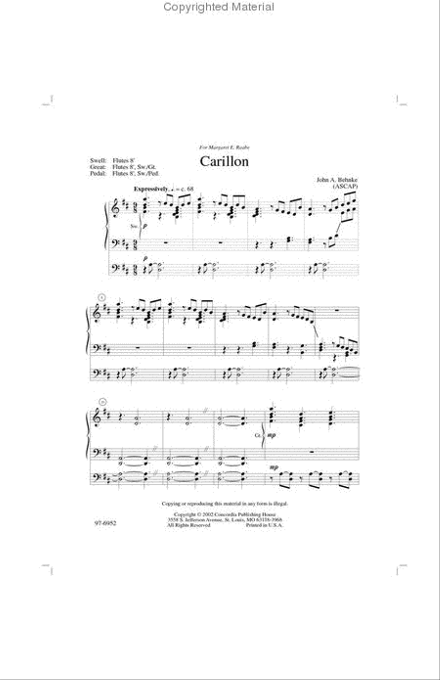 Carillon (Behnke) Carillon (Behnke) Organ scores gallery preview page 2