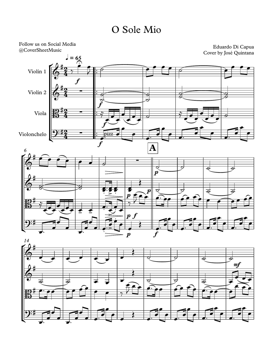O Sole Mio String Quartet String Quartet scores gallery preview page 2