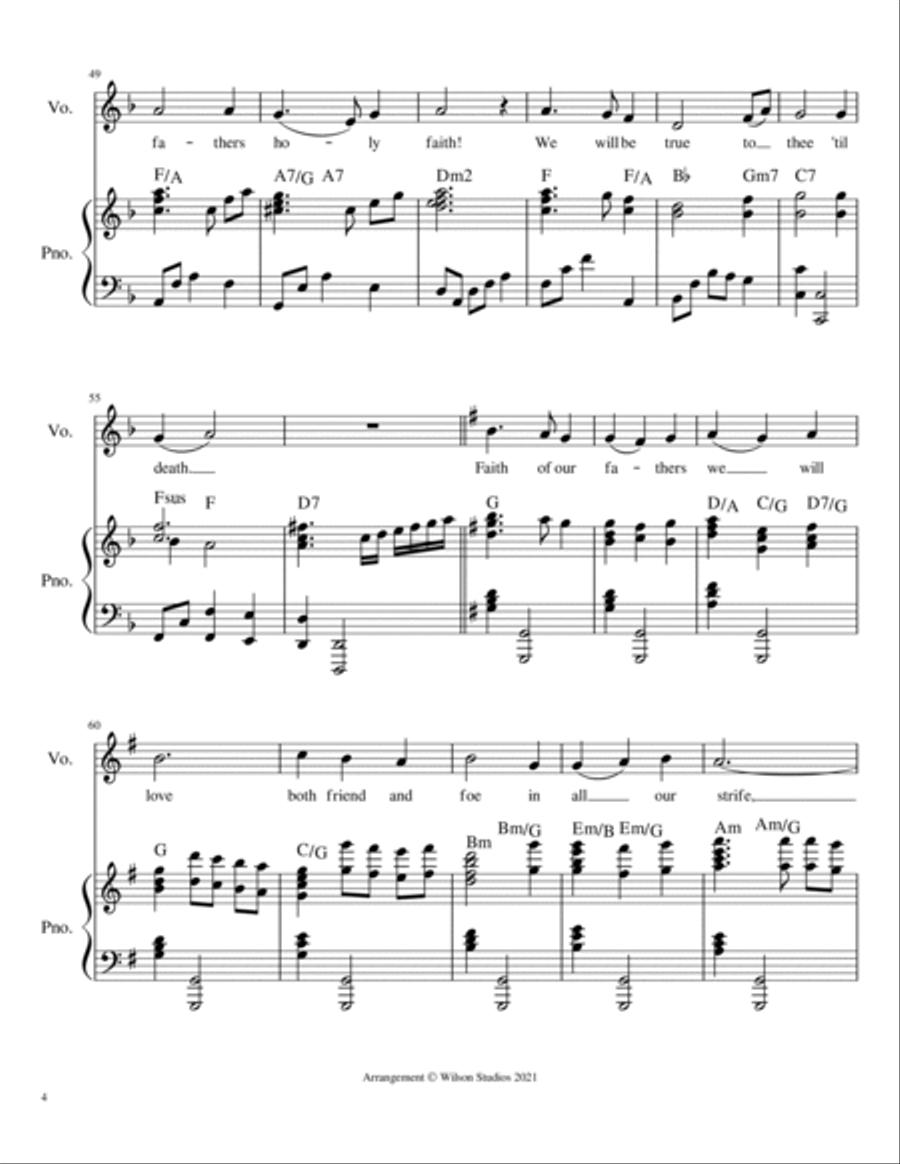 Faith of Our Fathers--vocal solo Faith of Our Fathers--vocal solo Voice Solo scores gallery preview page 4