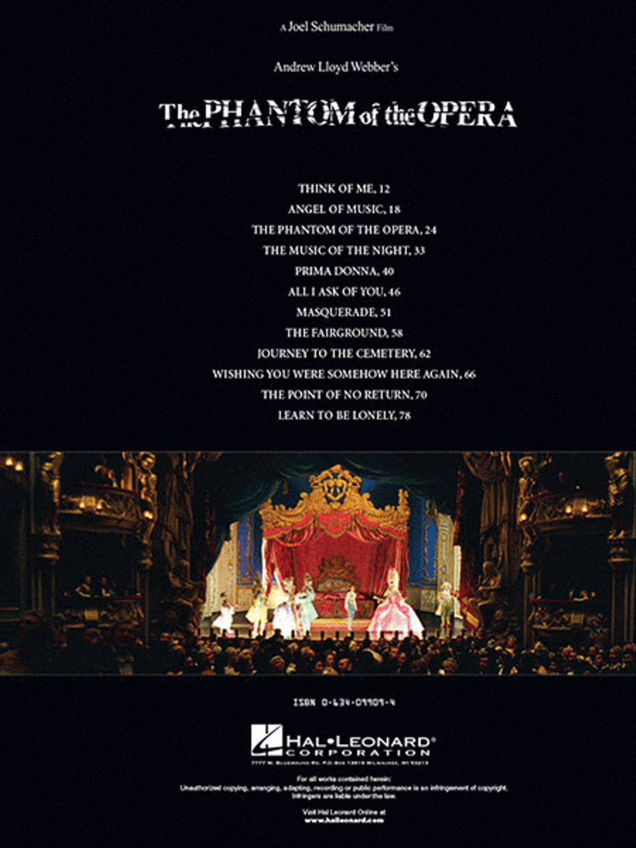 The Phantom of the Opera – Movie Selections Piano, Vocal, Guitar scores gallery preview page 2