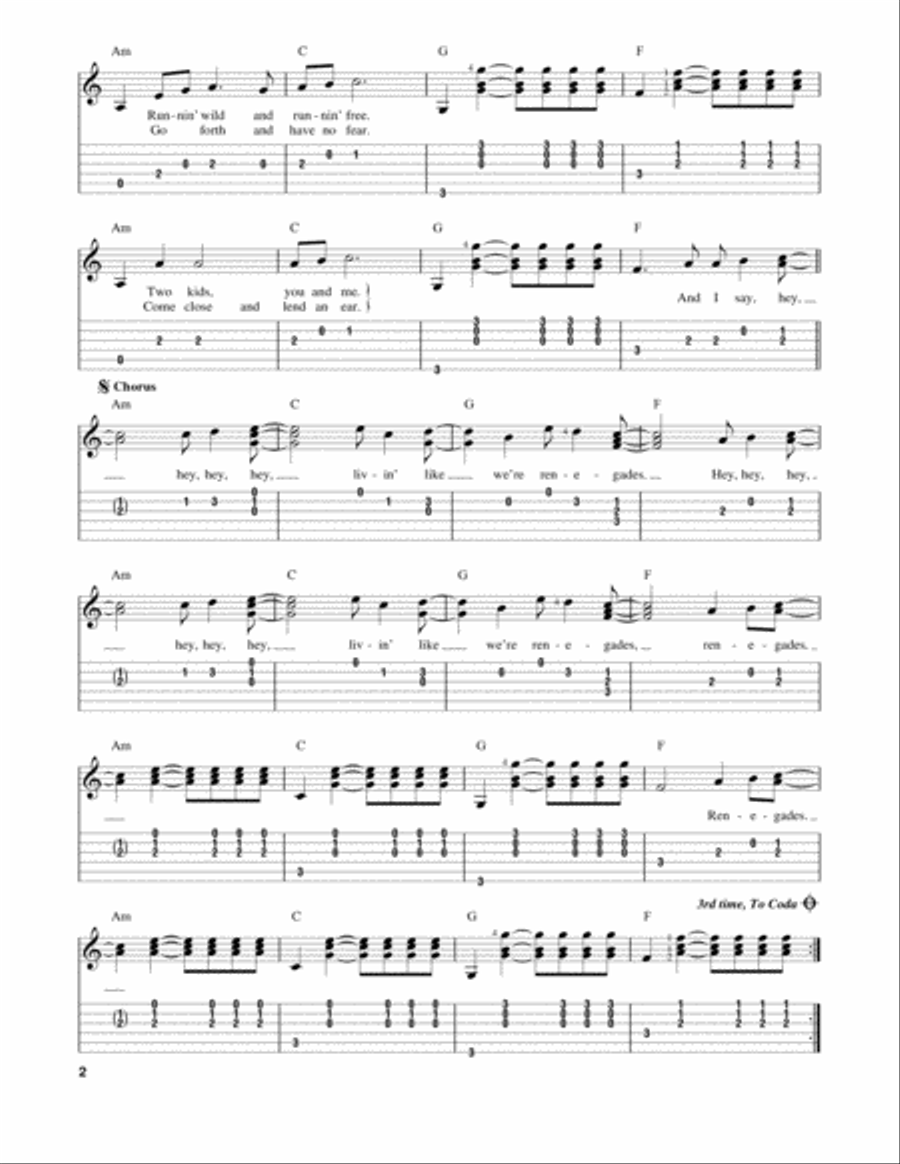 Renegades Acoustic Guitar scores gallery preview page 2
