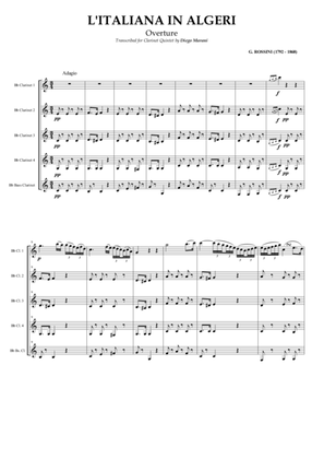 Overture from "L'italiana in Algeri" for Clarinet Quintet