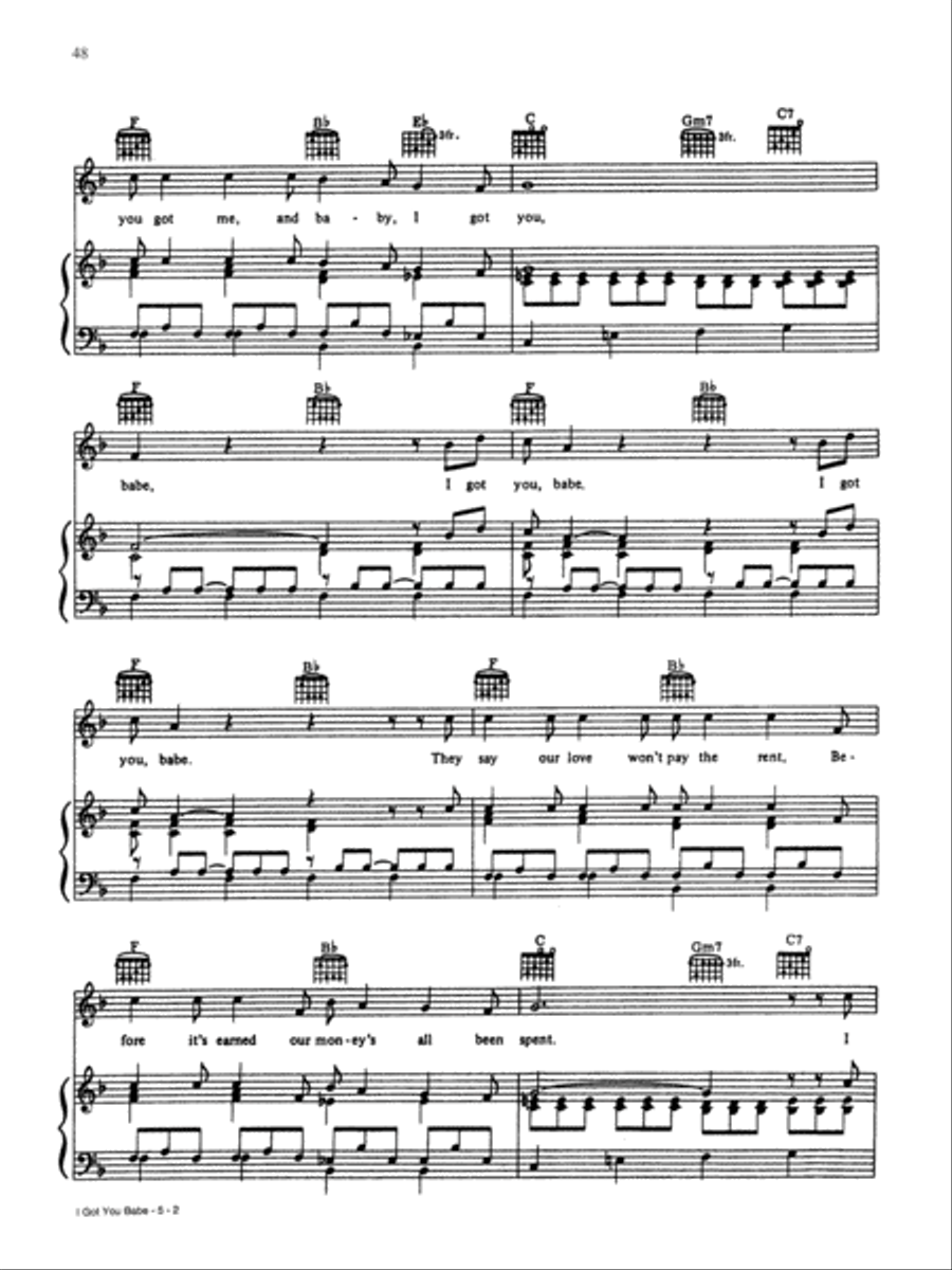 I Got You Babe I Got You Babe Piano, Vocal, Guitar scores gallery preview page 2