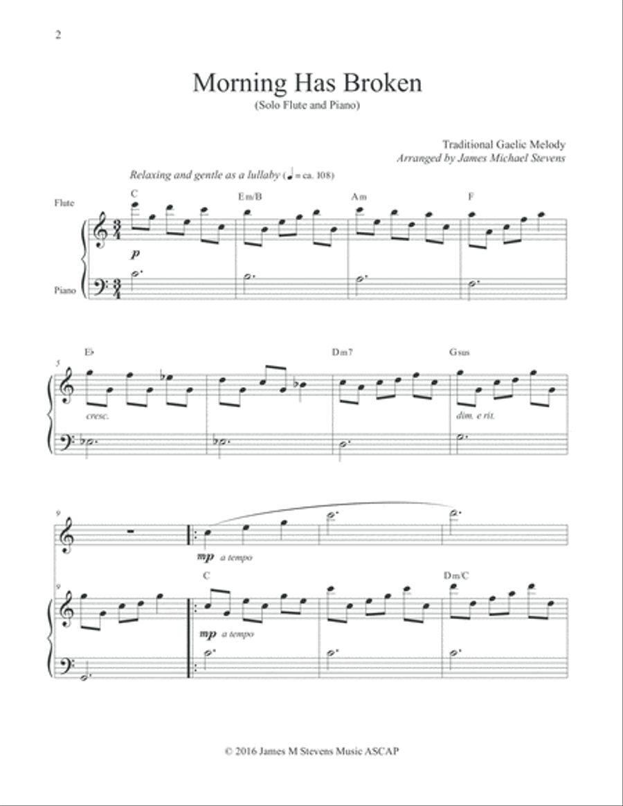 Morning Has Broken - Solo Flute Flute Solo scores gallery preview page 2