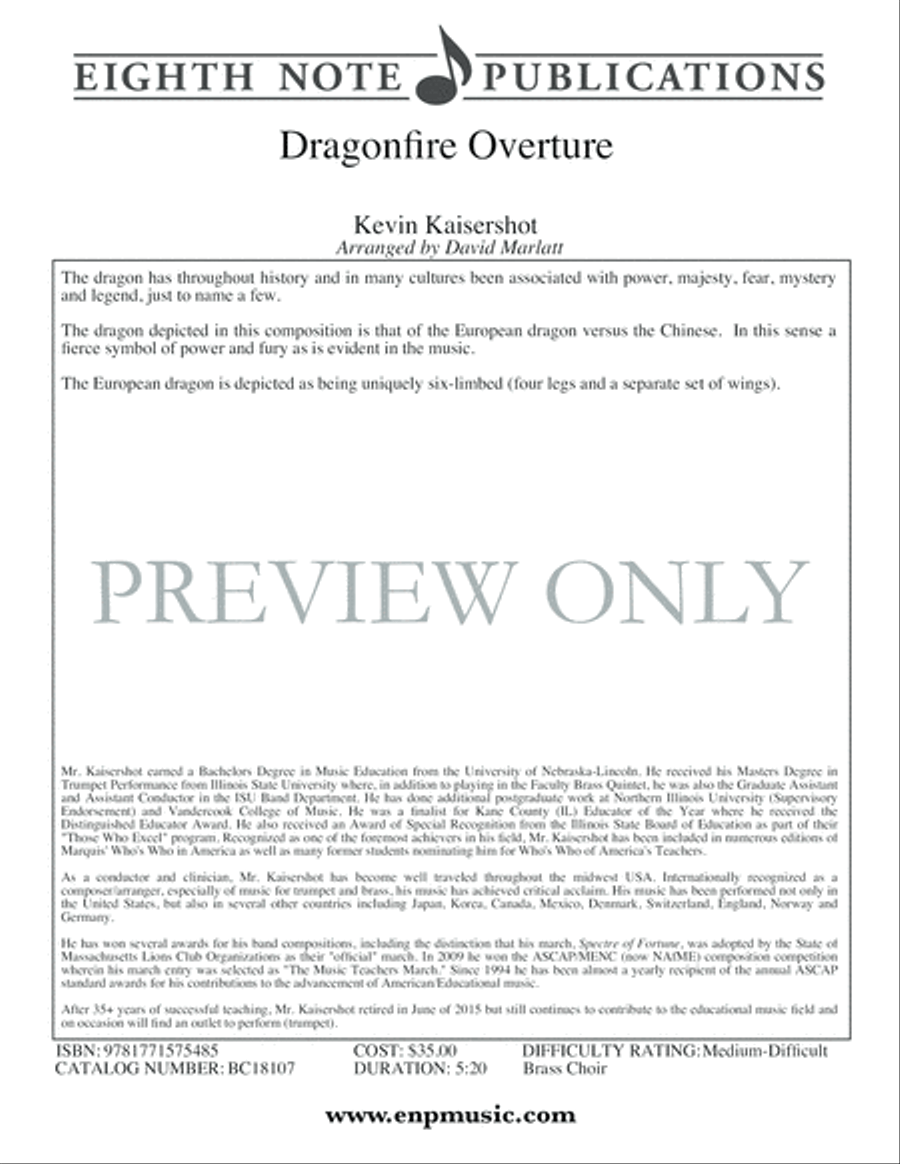 Dragonfire Overture Small Ensemble scores gallery preview page 2