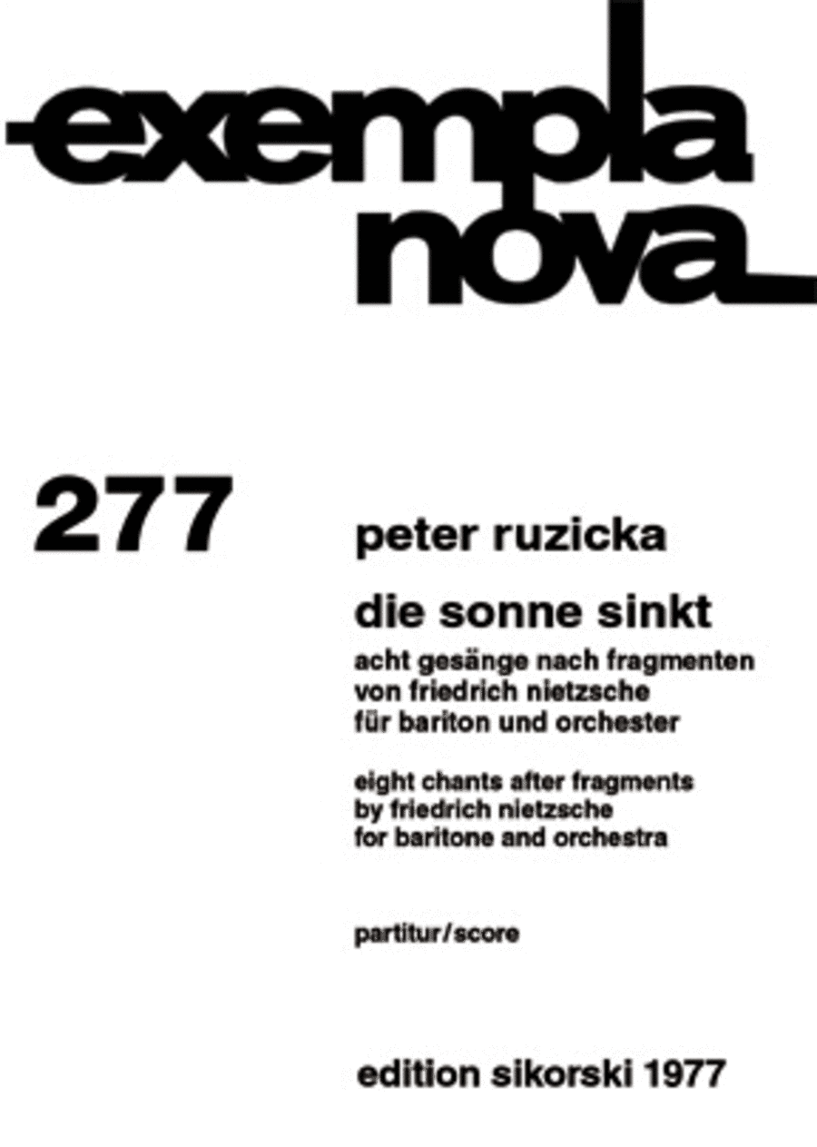 Die Sonne Sinkt Die Sonne Sinkt Orchestra scores gallery preview page 1