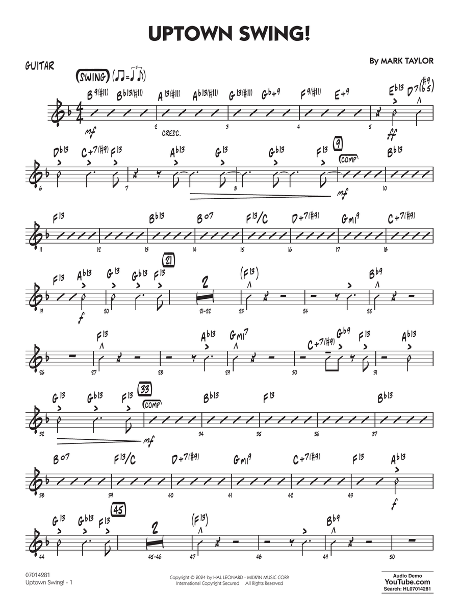 Uptown Swing! - Guitar Jazz Ensemble scores gallery preview page 1