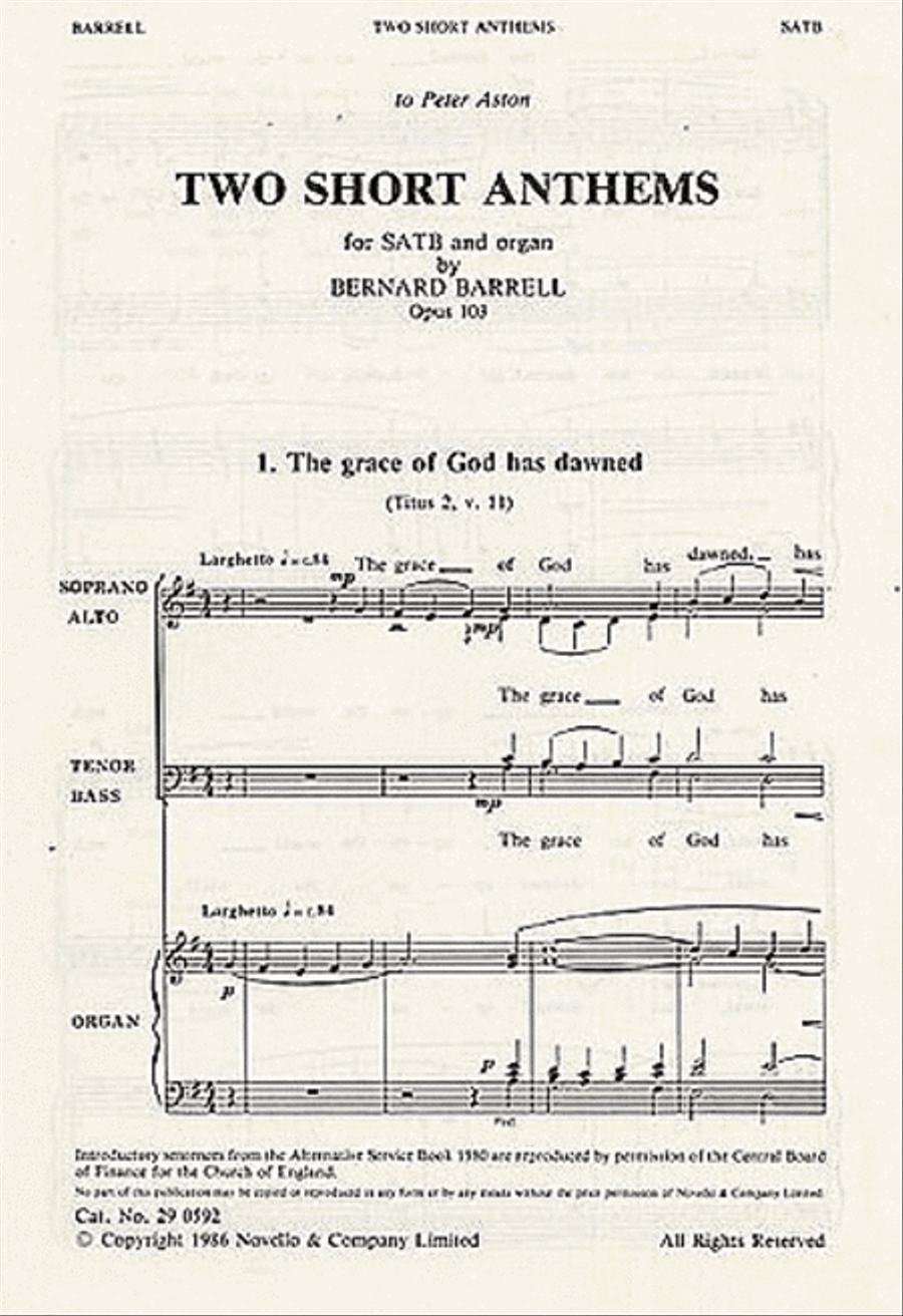 Two Short Anthems 4-Part scores gallery preview page 1