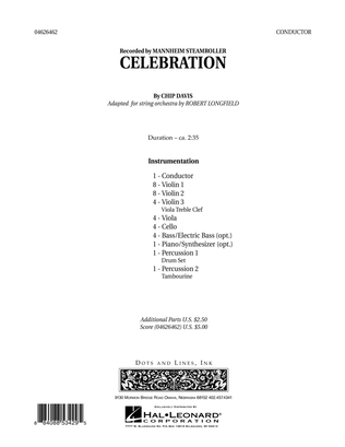 Book cover for Celebration (Mannheim Steamroller) - Full Score